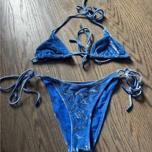Triangl Swimwear Blue Velvet Bikini